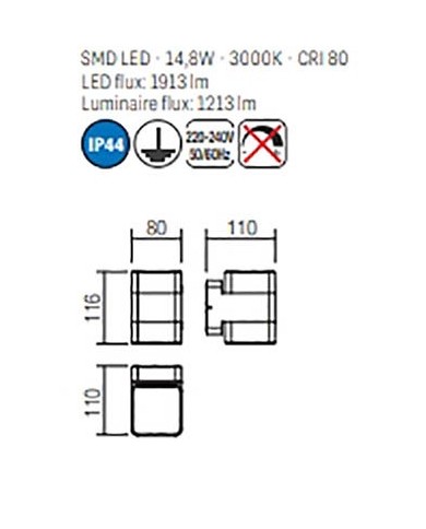 APPLIQUE PER ESTERNI STILE MODERNO TOK G BIANCO