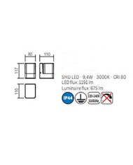 APPLIQUE PER ESTERNI STILE MODERNO TOK P BIANCO
