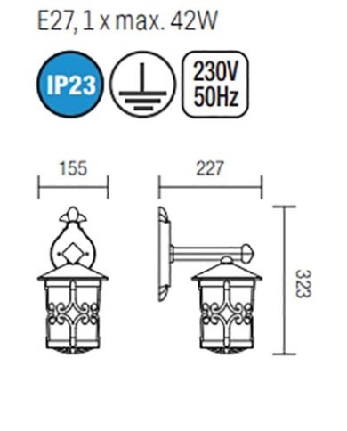 APPLIQUE PER ESTERNO STILE CONTEMPORANEO TIROL