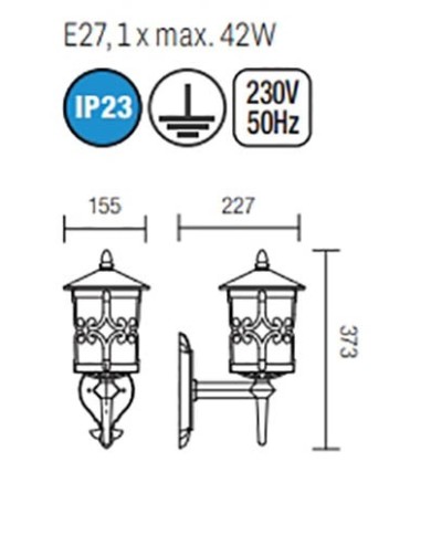 APPLIQUE PER ESTERNO STILE CONTEMPORANEO TIROL 2