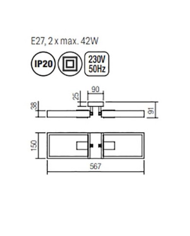 PLAFONIERA STILE MODERNO CONTEMPORANEO TIMBER PL2
