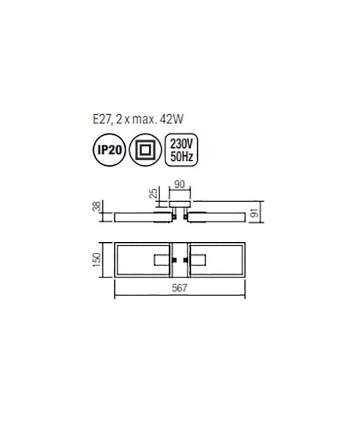 PLAFONIERA STILE MODERNO CONTEMPORANEO TIMBER PL2
