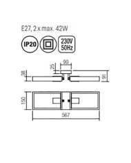 PLAFONIERA STILE MODERNO CONTEMPORANEO TIMBER PL2