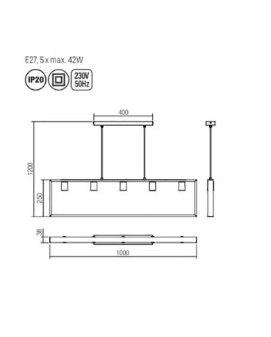 SOSPENSIONE STILE MODERNO CONTEMPORANEO TIMBER SP5