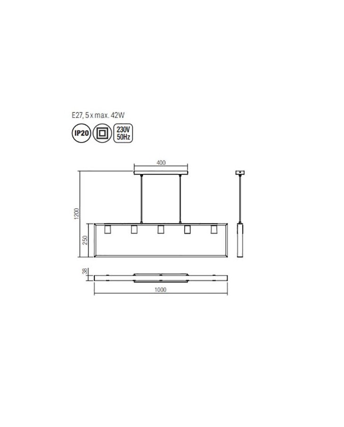 SOSPENSIONE STILE MODERNO CONTEMPORANEO TIMBER SP5