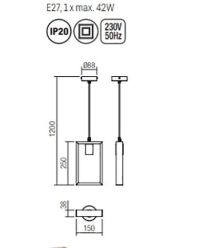 SOSPENSIONE STILE MODERNO CONTEMPORANEO SP1