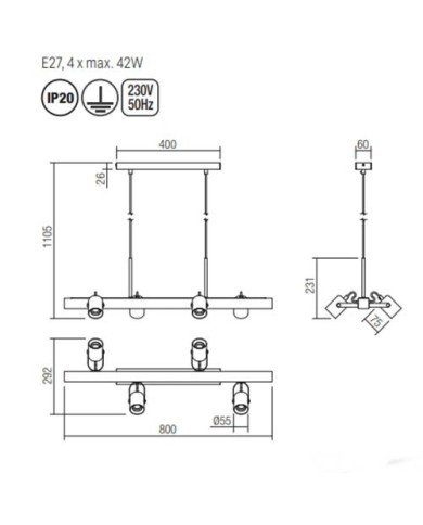 SOSPENSIONE STILE MODERNO CONTEMPORANEO TAFFI