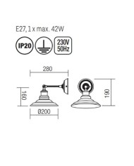 APPLIQUE STILE MODERNO SPINNER BIANCO