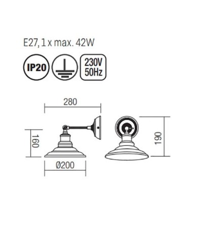 APPLIQUE STILE MODERNO SPINNER NERO