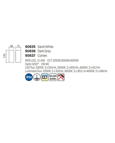 APPLIQUE PER ESTERNO STILE MODERNO SONNY BIANCO