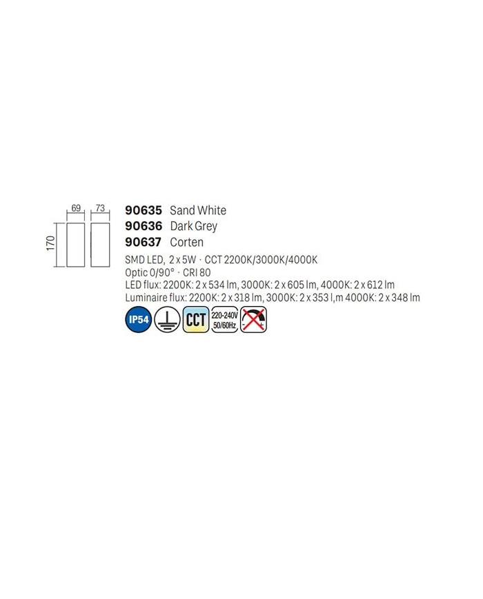 APPLIQUE PER ESTERNO STILE MODERNO SONNY BIANCO