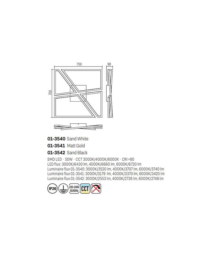 PLAFONIERA STILE MODERNO SLASH M ORO