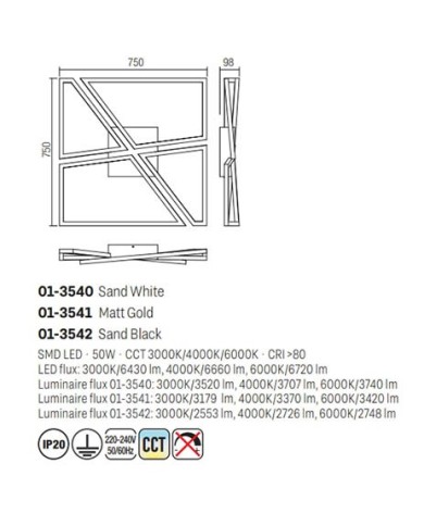 PLAFONIERA STILE MODERNO SLASH BIANCO M