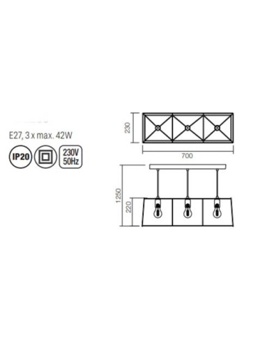 SOSPENSIONE STILE MINIMAL MODERNO SKETCH SP3