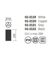 LUMETTO STILE MINIMAL MODERNO SHADOW GRIGIO