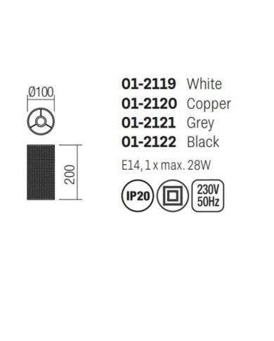LUMETTO STILE MINIMAL MODERNO SHADOW BIANCO