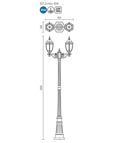 LAMPADA DA TERRA PER ESTERNO STILE CONTEMPORANEO SEVILLA G