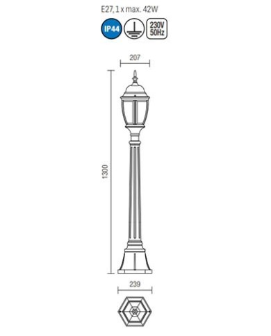 LAMPADA DA TERRA PER ESTERNO STILE CONTEMPORANEO SEVILLA M