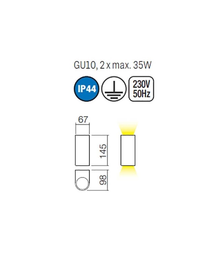 APPLIQUE PER ESTERNO STILE MODERNO SCAN G GRIGIO
