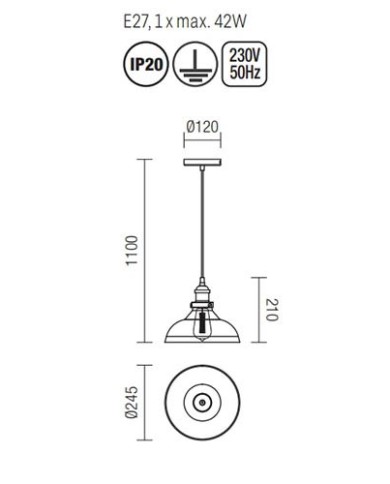 SOSPENSIONE STILE MODERNO SAVILLE SP 1 P