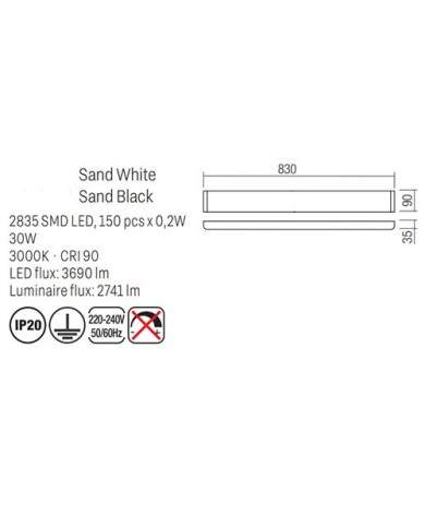 APPLIQUE STILE MODERNO PEPAS AP M BCO