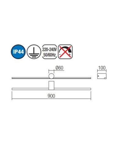 APPLIQUE PER SPECCHI STILE MODERNO ROW G 3000K BCO