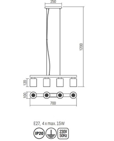 SOSPENSIONE STILE MODERNO CONTEMPORANEO ROTIS SP4