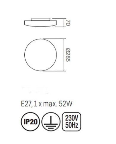PLAFONIERA STILE MODERNO RONDO PLG