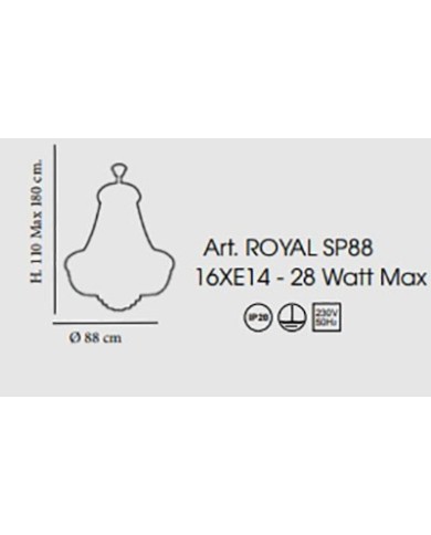 LAMPADARIO A SOSPENSIONE STILE CONTEMPORANEO ROYAL SP88