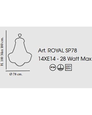 LAMPADARIO A SOSPENSIONE STILE CONTEMPORANEO ROYAL SP78