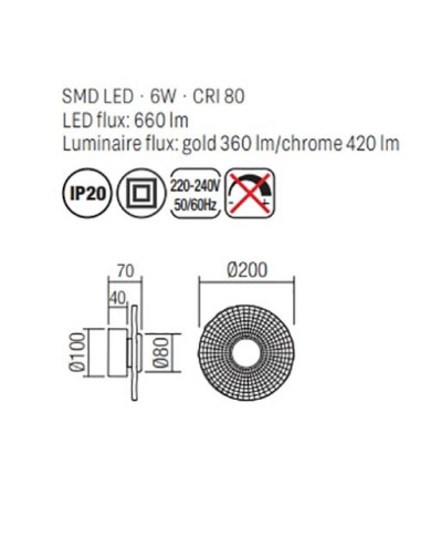APPLIQUE STILE MODERNO CONTEMPORANEO REEF AP P ORO