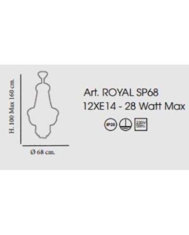LAMPADARIO A SOSPENSIONE STILE CONTEMPORANEO ROYAL SP68