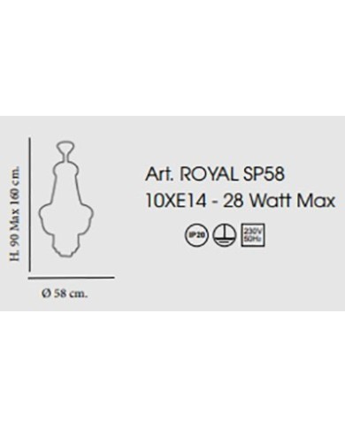 LAMPADARIO A SOSPENSIONE STILE CONTEMPORANEO ROYAL SP58