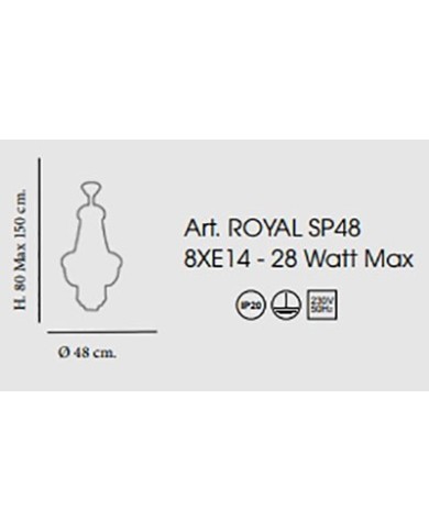 LAMPADARIO A SOSPENSIONE STILE CONTEMPORANEO ROYAL SP48