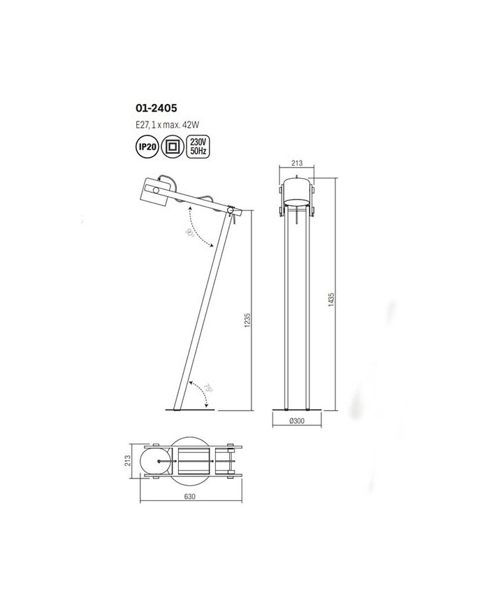LAMPADA DA TERRA STILE MODERNO CONTEMPORANEO PT POOH