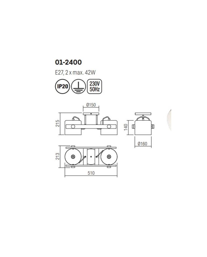 PLAFONIERA STILE MODERNO CONTEMPORANEO POOH PL2