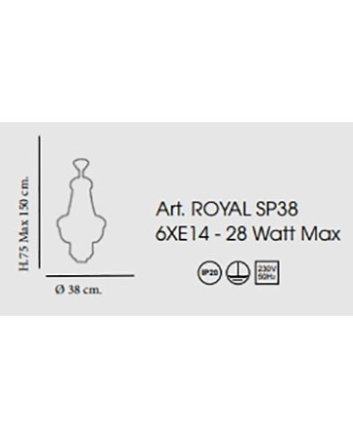 LAMPADARIO A SOSPENSIONE STILE CONTEMPORANEO ROYAL SP38
