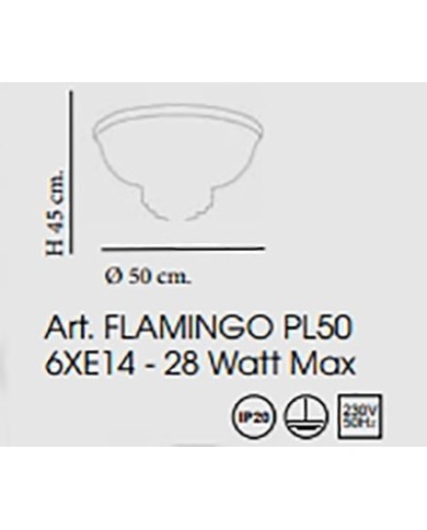 PLAFONIERA STILE CONTEMPORANEA FLAMINGO PL50