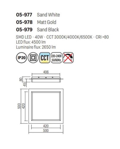 PLAFONIERA STILE MODERNO PERIMETRO M Q BIANCO
