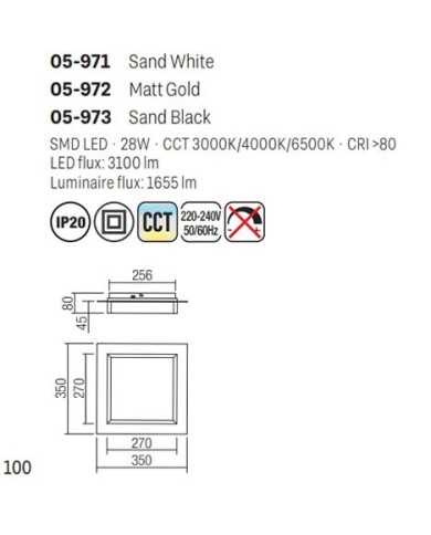 PLAFONIERA STILE MODERNO PERIMETRO P Q NER
