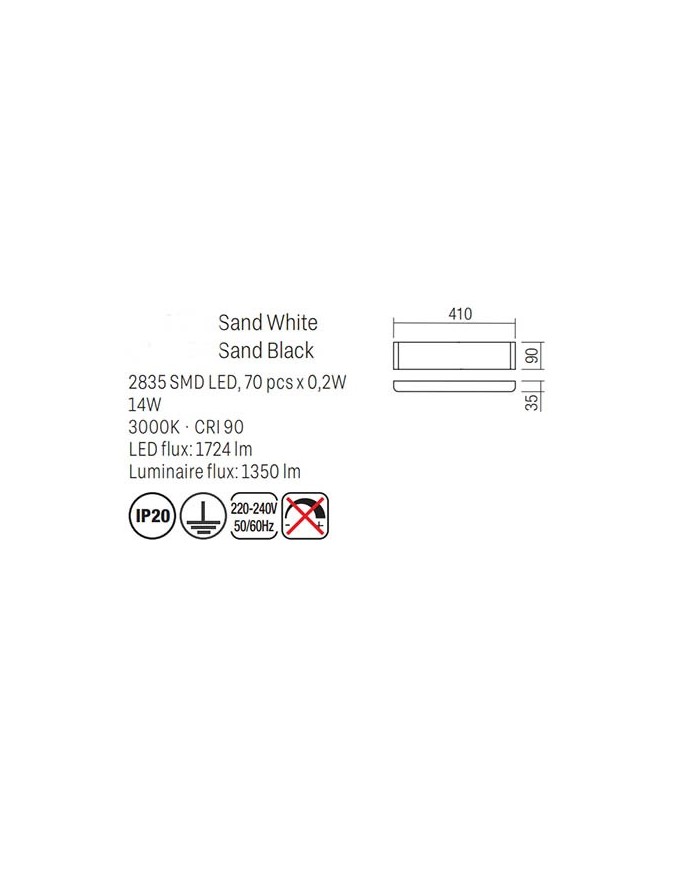 APPLIQUE STILE MODERNO PEPAS AP MINI BIANCO