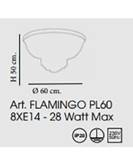 PLAFONIERA STILE CONTEMPORANEA FLAMINGO PL60
