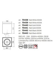 PLAFONIERA DA SOFFITTO STILE MODERNO PC01 Q ORO 3000K