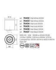 PLAFONIERA DA SOFFITTO STILE MODERNO PC01 TONDO BCO 4000K