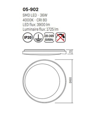 PLAFONIERA STILE MODERNO PADDY PL G