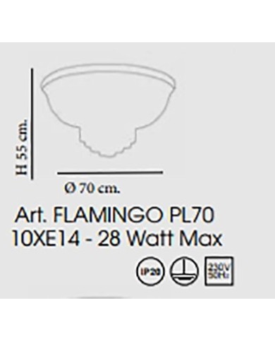 PLAFONIERA STILE CONTEMPORANEA FLAMINGO PL70