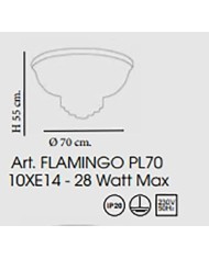PLAFONIERA STILE CONTEMPORANEA FLAMINGO PL70