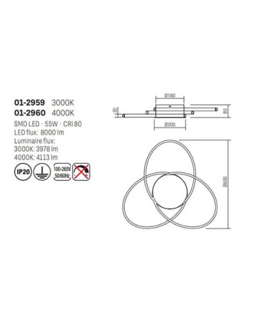 PLAFONIERA STILE MODERNO NEXUS 3000K