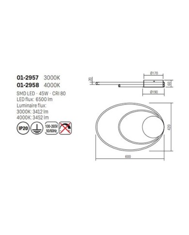 APPLIQUE DA PARETE SOFFITTO IN STILE MODERNO NEXUS 4000K