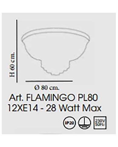 PLAFONIERA STILE CONTEMPORANEA FLAMINGO PL80